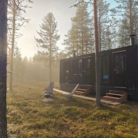 Borealis Village 6 With A Nature View, Fireplace, Sauna, Kitchen * Muonio